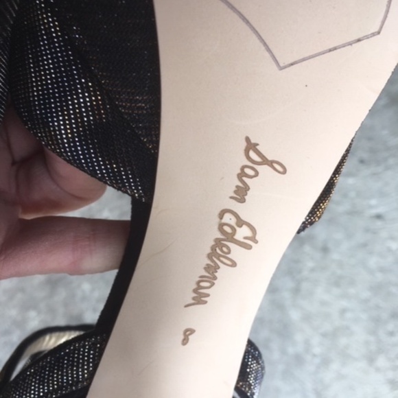 NEW Sam Edelman NADINE Black Bronze Animal Platform Heels - Picture 10 of 10